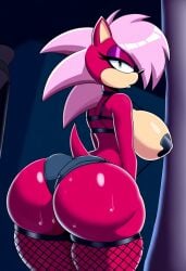 ai_generated ass booty breasts fishnet hips magenta_fur pink_hair seductive sonia_the_hedgehog sonic_(series) sonic_the_hedgehog_(series) sonic_underground