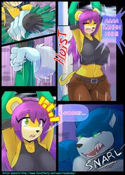 comic cunnilingus fur furaffinity_username hair mina_mongoose mongoose navy_blue_fur oral purple_hair roadiesky sonic_(series) sonic_the_hedgehog sonic_the_werehog yellow_fur