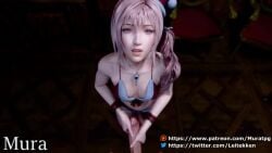 1boy 1girls 3d animated blender blue_eyes christmas cum ejaculation final_fantasy final_fantasy_xiii handjob looking_at_viewer mura_tpg pink_hair pov santa_hat serah_farron shorter_than_30_seconds small_breasts straight tagme two-handed_handjob video