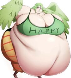 1girls fat fat_fetish green_hair hyper large_belly large_breasts monet_(one_piece) morbidly_obese morbidly_obese_female nikutsuki ssbbw weird_legs