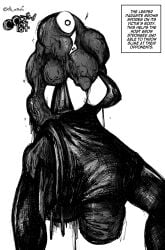 1girls balls big_balls big_breasts big_penis black_and_white cleavage clothed corruption dress english_text futanari head_parasite huge_balls huge_cock infected infection large_breasts leeper_parasite_(oozed) leeper_parasite_(witchdoctordb) lore monster oozed parasite penis pointy_nose revealing_clothes sideboob slime slime_monster text text_box unknown_character witchdoctordb