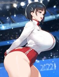 1girls ai_generated ass bloomers breasts bubble_butt buruma busty female female_only hi_res kirigaya_suguha large_breasts light-skinned_female light_skin lucyla solo solo_female sword_art_online thick_thighs thighs wide_hips