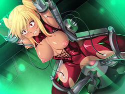 blonde_hair breasts censored female mosaic_censoring nipples red_eyes shinganji_kurenai taimanin_(series) taimanin_asagi taimanin_asagi_battle_arena tied_hair twintails zol