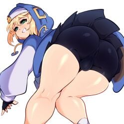 1femboy apple_butt arc_system_works ass ass_focus backsack balls bent_over big_ass bike_shorts blonde_hair blushing bridget bulge citez curvy_figure feminine_male futanari girly green_eyes grin guilty_gear guilty_gear_strive legs_together short_hair skirt small_penis small_waist solo spats teenager thick_thighs transfem upskirt white_body wide_hips