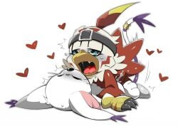 1boy 1girls anthro closed_eyes cum cum_in_pussy cum_inside digimon digimon_(species) female gatomon hawkmon hentaib hi_res male male/female open_mouth sex tongue vaginal_penetration vaginal_sex