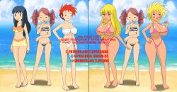 3girls ass_expansion beach before_and_after bikini bimbo bimbo_body bimbo_lips bimbofication bimbofied blonde_hair blue_eyes blue_hair breast_expansion dawn_(pokemon) english_text game_freak hips huge_ass huge_breasts huge_lips laprasking laughing nintendo patreon_logo patreon_url pink_eyes pokemon pokemon_(anime) red_eyes red_hair subscribestar_url swimsuit swimwear text tongue_out url ursula_(pokemon) zoey_(pokemon)