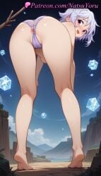 1girls :d ai_generated anime anime_style anus anus_peek asian ass ass_focus asshole bangs bare_legs barefoot bent_over blush breasts bust busty cameltoe clothing_cutout crystal day eris_(konosuba) feet female female_focus female_only foot_fetish from_behind full_body hentai juicy_butt kneepits kono_subarashii_sekai_ni_shukufuku_wo! large_ass legs looking_at_viewer looking_back medium_breasts natsuyoru open_mouth oshiri outdoors panties pantsu partially_visible_vulva presenting puckered_anus purple_eyes purple_panties short_hair sky smile soles solo solo_female standing thighs thong tiptoes toes topless underboob underwear underwear_only voluptuous voluptuous_female white_hair