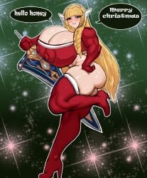 1girls ass big_ass big_breasts blonde_hair blue_eyes breasts chubby chubby_female drawing english english_text fanart female huge_ass huge_breasts large_ass large_breasts magentapeel merry_christmas milf muscle muscles muscular muscular_female original_character plump text voluptuous