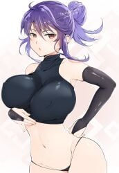 bare_shoulders big_breasts breasts mzknk0 nipples_bulge rin_(senran_kagura) tagme