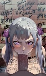 1boy 1boy1girl 1girl1boy 1girls big_breasts big_breasts big_breasts black_clover blacked blowjob blowjob_face bnwo bnwokichi breasts breasts breasts edit edited edited_image fellatio female female female_focus grey_hair interracial noelle_silva purple_eyes royalty saliva sex silver_hair text the_amazing_gambit white_hair