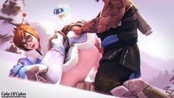 1boy 1girls 3d all_fours animated ass cakeofcakes duo exposed_ass eyewear female from_behind glasses hanzo male mei_(overwatch) mostly_clothed no_sound overwatch penetration penis robot romantic shorter_than_30_seconds shorter_than_one_minute snow snowball_(overwatch) straight thick_thighs video