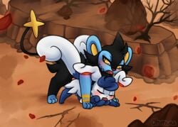 desert female luxio male meowstic nintendo ohmuu pokemon straight video_games