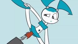 animated female holding_leg jenny_wakeman leg_up looking_at_viewer looking_pleasured machine nickelodeon parody pussy_penetration robot solo spanky15 tagme video
