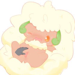 blush censored chest_tuft female mikokami nintendo one_eye_closed pokemon pussy sex spreading sweat tears tuft video_games whimsicott