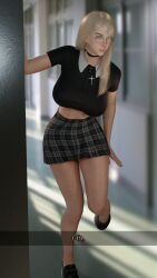 1girls 3d 3d_(artwork) about_to_be_raped alluring bare_legs beauty_mark beauty_mark_under_eye bending_over black_choker black_shirt blender blender_eevee blonde_hair blue_eyes breasts caption child_bearing_hips choker college college_girl college_student cross_earrings cross_necklace curvaceous curvy cute english_text female female_focus female_only glasses goth goth_girl grace_(osimai) hallway hand_on_locker hand_on_wall heavenly_body hourglass_figure huge_breasts imminent_bondage imminent_kidnapping imminent_rape imminent_sex innocent lip_piercing loafers locker long_legs looking_at_viewer midriff midriff_baring_shirt miniskirt mole mole_above_mouth mole_on_nose mole_under_eye nerdy_female nose_piercing nose_ring original_character osimai plaid plaid_skirt pleated_skirt school school_uniform septum_piercing septum_ring shirt shoes skirt surprised surprised_expression tall_female text tight_clothing tight_shirt university university_student unseen_character voluptuous worried worried_expression young_female