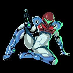 1female 1girls animated arm_cannon armor armored_female armored_samus black_background breathing electricity female female_focus female_human female_only green_visor helmet helmet_with_visor jasky jiskeyjasket knee_up legs legs_spread looking_at_viewer loop metroid metroid_dread nintendo pixel_animation pixel_art samus_aran simple_background sitting solo solo_female solo_focus suggestive suggestive_pose suggestive_posing visor weapon