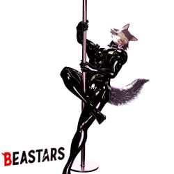 1:1 3d_(artwork) absurd_res alpha_channel anthro beastars bedroom_eyes blender_(artwork) blender_cycles bulge canid canine canis clothing dancing digital_media_(artwork) feet head_tilt hi_res humanoid_feet humanoid_hands latex latex_clothing latex_skinsuit legoshi_(beastars) male mammal muscular muscular_male narrowed_eyes plantigrade pole pole_dancing realistic_lighting seductive skinsuit smile solo stripper_pole tail tight_clothing tilting_head vermilionrenderworks wolf zoidberg656 zoidrawzaton