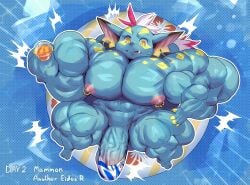 2024 4_toes 5_fingers abs anothereidos_of_dragon_vein_r anthro areola arm_markings balls barely_contained barely_visible_balls barely_visible_genitalia biceps big_areola big_balls big_ears big_muscles big_pecs big_penis blue_body blue_text bodily_fluids character_name chest_markings claws clothed clothing container count crimsonrabbit cup day_count deltoids demon diamond_(marking) digital_media_(artwork) dipstick_ears dotted_background ear_markings ear_piercing ear_ring english_text facial_markings feet fingerless_(marking) fingers floral_pattern genitals glistening glistening_eyes goblin hair head_markings hi_res high-angle_view holding_container holding_cup holding_object huge_cock huge_ears huge_muscles huge_pecs humanoid humanoid_feet humanoid_genitalia humanoid_hands humanoid_penis hyper hyper_muscles ineffective_clothing light lighting line_art looking_down lying male mammon_(anothereidos_r) markings multicolored_ears multicolored_hair multicolored_penis muscular muscular_legs nervous nervous_sweat nipple_piercing nipples on_back on_pool_float open_mouth outline partially_bald pattern_background pecs penis piercing pink_inner_ear pink_nipples pink_penis_tip plantigrade pointy_ears pool_float print_clothing print_underwear pronounced_browridge pupils quads red_hair ring_piercing shaded shaded_line_art shadow short short_male shoulder_markings simple_background small_but_hung small_feet small_hands solo speedo stripes sunlight sweat swimwear teeth text thick_penis thick_thighs toes trapezius tremble_spikes triceps tusks two_tone_hair two_tone_inner_ear two_tone_penis underwear underwear_only vein veiny_muscles veiny_penis water water_background white_hair white_outline white_sclera wide_eyed yellow_eyes yellow_inner_ear yellow_markings