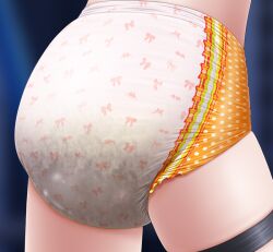 1girls ass ass_focus diaper god_hand_mar messy_diaper scat solo