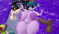 1girls 2boys 3d 3d_(artwork) 3d_model big_ass big_breasts big_butt big_cock big_dick big_nipples big_penis big_thighs black_skin brawl_stars breasts breasts_bigger_than_head cock dick dra111_(artist) dragon316 gigi_(brawl_stars) gris_gris_(brawl_stars) huge_ass huge_breasts huge_butt huge_thighs hyper_ass hyper_breasts hyper_butt hyper_thighs penis pierced_nipples purple_skin white_skin