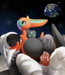 <3 <3_eyes 1boy 1girls 2016 anthro anus ass ass_focus ass_grab astronaut back big_ass big_penis black_sclera boots butt_focus clothed cum cum_in_pussy cum_inside deoxys deoxys_(speed_form) earth female furry gloves hand_on_ass heart heart-shaped_pupils helmet hi_res highres human humanoid interspecies looking_at_viewer looking_back male male_focus male_human/female_humanoid male_human/female_pokemon mammal manene moon nintendo penetration penis penis_out pokemon pokemon_(species) pussy sex space space_suit straight symbol-shaped_pupils vaginal_penetration veins veiny_penis white_eyes