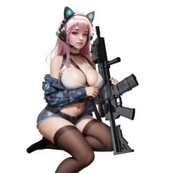 ai_generated gun kitty_(lust_goddess) lust_goddess nutaku pink_hair