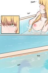 3girls air_bubbles bathtub breasts flood flooding marima666_(artist) water