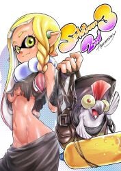 1girls emit_x erect_nipples erect_nipples_under_clothes female female_focus inkling inkling_girl nintendo nipples_visible_through_clothing perky_nipples petite petite_body petite_breasts petite_female salmonid splatoon splatoon_3 tagme yellow_hair