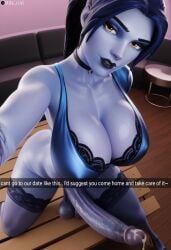 3d ai_generated big_balls big_penis dress futanari hung_futanari milk_itai overwatch selfie snapchat widowmaker