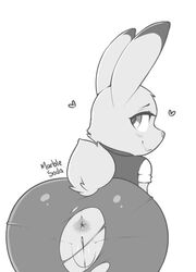 2016 anus ass black_and_white clothing derpah disney female fur hi_res judy_hopps lagomorph mammal monochrome presenting pussy rabbit torn_clothes zootopia