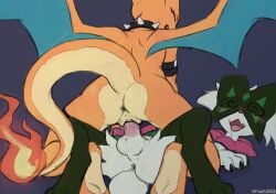 2024 anthro anus biped blush charizard dominant dominant_female duo erection female female_penetrated fur generation_1_pokemon generation_9_pokemon genitals green_body green_fur hi_res male male/female male_penetrating male_penetrating_female meowscarada nintendo orange_body orange_tail penetration penile penile_penetration penis pokemon pokemon_(species) pussy sealer4258 sex short_tail spiral_eyes tail vaginal_penetration wings