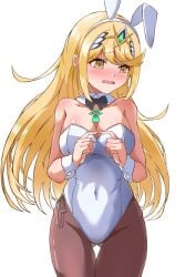 1girls ai_generated big_breasts blush breasts bunny bunny_costume bunny_ear bunny_ears bunnygirl bunnysuit clothing core_crystal female female_focus female_only mythra mythra_(xenoblade) nintendo otama_ladle23 xenoblade_(series) xenoblade_chronicles_2