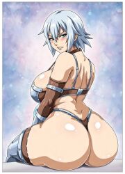 ai_generated armored_female big_ass bikini league_of_legends mounted sejuani white_hair