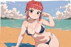 ai_generated beach bikini nimona nimona_(nimona) nipples smile xerberus0