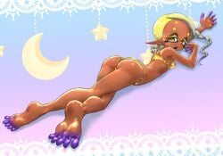 ass bra dark-skinned_female dark_skin frye_(splatoon) frye_onaga inkling inkling_girl koharuno2 panties splatoon splatoon_(series) splatoon_3 tagme tentacle_hair