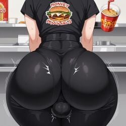 ai_generated ass_focus big_ass femboy mcdonald&#039;s penis_bulge wide_hips