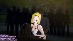 3d android_18 animated blacked blacked_clothing blonde_hair censored cheating_wife dark-skinned_male dark_skin dragon_ball dragon_ball_super dragon_ball_z interracial koikatsu mosaic_censoring p-san_(p_san_koi) queen_of_spades sound tagme tattoo video