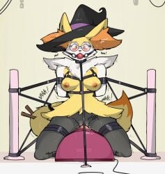 bondage bondage braixen fox gag pokemon_(species) punishment vibrator zinnick