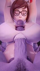 3d big_balls big_breasts big_penis crop_top curvy female futa_on_female futanari huge_cock looking_at_penis mei_(overwatch) penis_between_breasts piroguh tagme thick titjob widowmaker