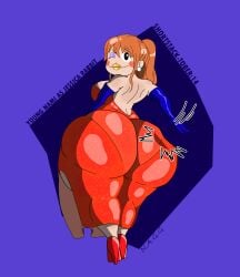 back_view dumptruck_ass fat_ass female female_only heels huge_ass jessica_rabbit jessica_rabbit_(cosplay) latex lipstick long_dress long_gloves massive_ass nami nami_(one_piece) notagoodguy1_(autor) one_piece orange_hair panty_lines red_hair self_spanking sexy_dress shiny_ass shortstack shortstack-tober small_body smaller_female spanking spanking_own_ass sparkly_dress thick_hips thick_lips winking_at_viewer