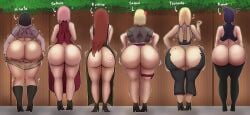 2024 6+girls ass ass_bigger_than_head back_view big_ass black_hair blonde_hair blue_hair boruto:_naruto_next_generations female female_only first_porn_of_artist high_heel_boots high_heels highres huge_ass hyuuga_hinata konan kushina_uzumaki large_ass multiple_girls naruto naruto_shippuden pineapple_cholo pink_hair red_hair sakura_haruno samui text tsunade uzumaki_kushina