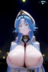 1girls ai_generated azur_lane blue_hair curvy curvy_figure female female_only hat huge_breasts long_hair marshalperv pervmarshal solo solo_female sovetskaya_belorussiya_(azur_lane) tagme tagme_(artist) wet_skin