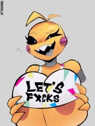 animatronic chicken female female_only five_nights_at_freddy's five_nights_at_freddy's_2 functionally_nude large_breasts mrdexxxs tagme toy_chica_(fnaf) yellow_fur