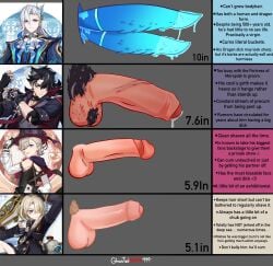 4boys barbed_penis big_penis blue_cock circumcised comparing_penis cum dragon dragon_cock dragon_penis foreskin freminet_(genshin_impact) gay genshin_impact ghostednsfw444 girthy_penis glowing_genitalia glowing_penis hairy_balls leaking_cum leaking_precum long_penis lyney_(genshin_impact) male_focus male_only monster_cock neuvillette_(genshin_impact) nude_male partially_retracted_foreskin penis_size_chart penis_size_difference pubic_hair spiked_penis thick_penis uncircumcised wriothesley_(genshin_impact)