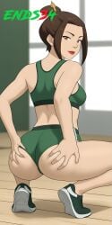 1girls ai_generated ass ass_focus ass_grab avatar_legends avatar_the_last_airbender azula booty ends34 female fire_nation sport sports_bra sports_uniform sportswear