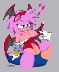 1boy 1girls amy_rose anthro big_breasts blue_fur breasts cosplay darkstalkers dick dress_pull female large_breasts lilith_aensland_(cosplay) male penis pink_fur quavernsfw sega sonic_(series) sonic_the_hedgehog sonic_the_hedgehog_(series) straight vampire_costume