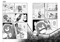 2d absurd_res angel_island bat clothed clothing codyf0xx comic echidna english_text footwear forest gloves greyscale handwear hi_res knuckles_the_echidna male mammal manga_style mobian mobian_(species) mobian_bat monochrome monotreme partially_clothed plant rouge_the_bat sega shoes sonic_(series) sonic_adventure_2 sonic_the_hedgehog_(series) speech_bubble text thought_bubble tree