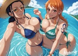 ai_generated alphi115 female female_only nami_(one_piece) nico_robin one_piece