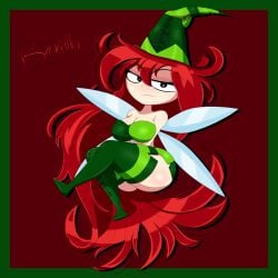 1girls 4k ass betilla_(rayman) big_ass black_eyes curvy fairy floating freckles hi_res highres long_hair looking_at_viewer messy_hair nymph_(rayman) rayman_(series) rayman_origins red_hair seductive seductive_eyes seductive_look seductive_smile shiny_ass shiny_hair shiny_skin shortstack thick_ass thick_thighs ubisoft wings witch_hat