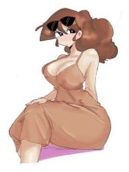 big_breasts brown_eyes busty crayon_shin-chan leebongchun misae_nohara sitting